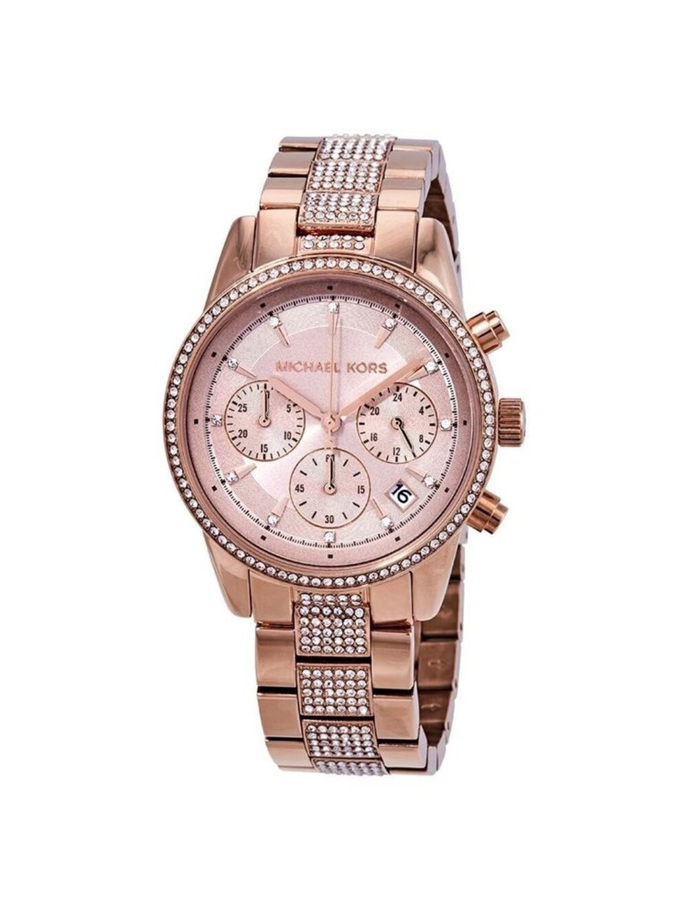 NWT Michael Kors Ritz Pave Chronograph Crystal Ladies Watch
